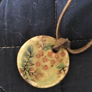 Pretty ceramic flower pendant